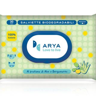 Salviette detergenti biodegradabili all'aloe e bergamotto