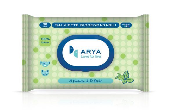 Salviette detergenti biodegradabili al tè verde